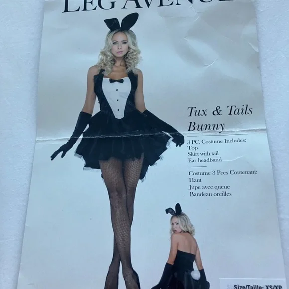 Leg Avenue Black and White Tuxedo Costume - Picture 4 of 6